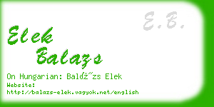 elek balazs business card